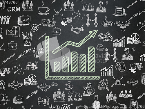 Image of Business concept: Growth Graph on School Board background