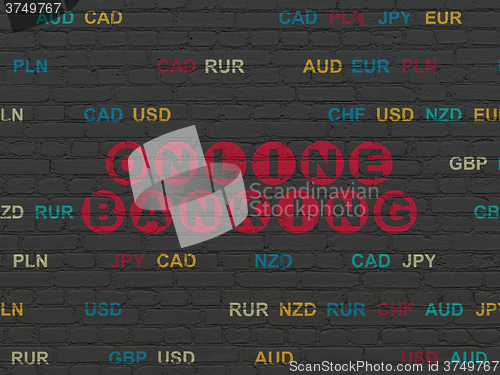 Image of Business concept: Online Banking on wall background