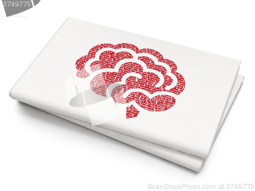 Image of Healthcare concept: Brain on Blank Newspaper background