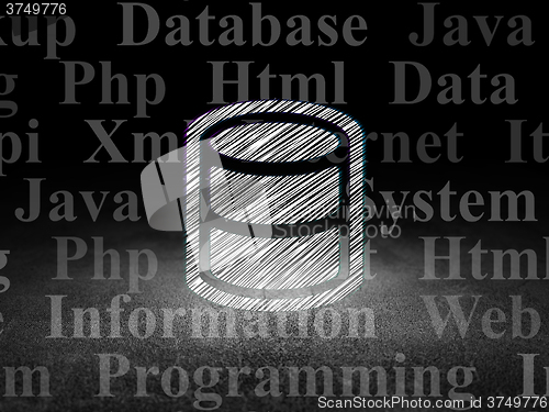 Image of Software concept: Database in grunge dark room