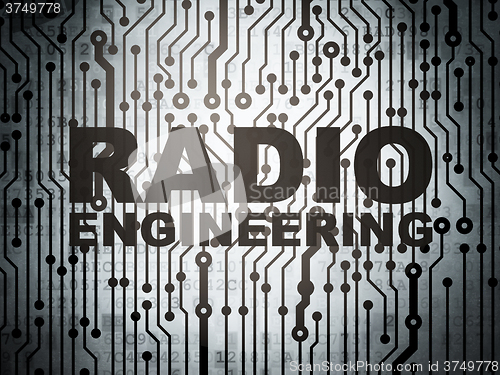 Image of Science concept: circuit board with Radio Engineering