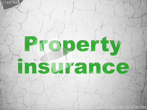 Image of Insurance concept: Property Insurance on wall background