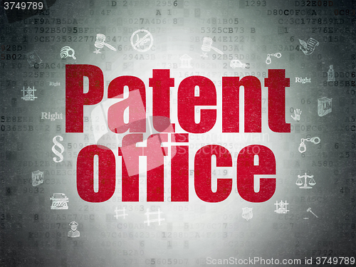 Image of Law concept: Patent Office on Digital Paper background