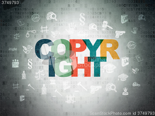 Image of Law concept: Copyright on Digital Paper background