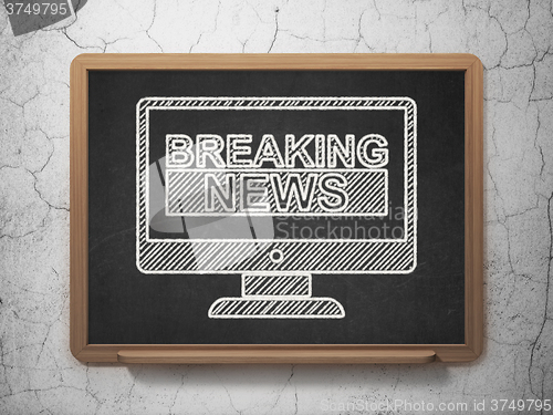 Image of News concept: Breaking News On Screen on chalkboard background