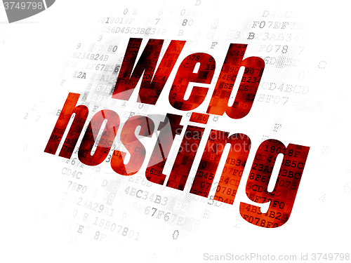 Image of Web development concept: Web Hosting on Digital background