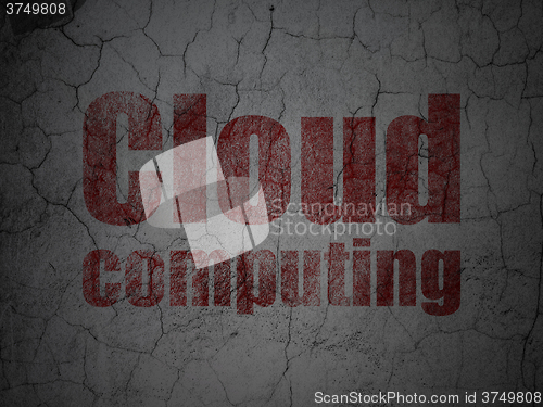 Image of Cloud technology concept: Cloud Computing on grunge wall background