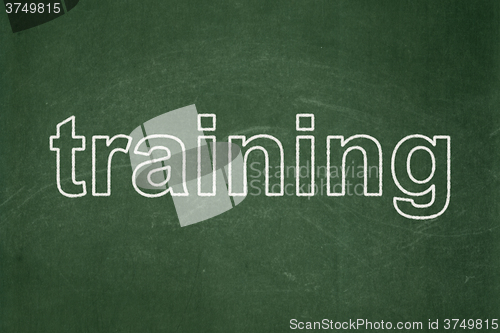 Image of Learning concept: Training on chalkboard background