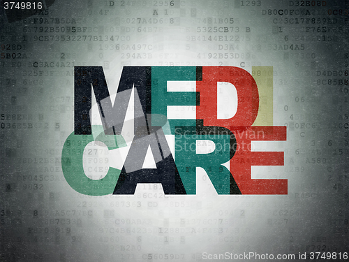 Image of Healthcare concept: Medicare on Digital Paper background