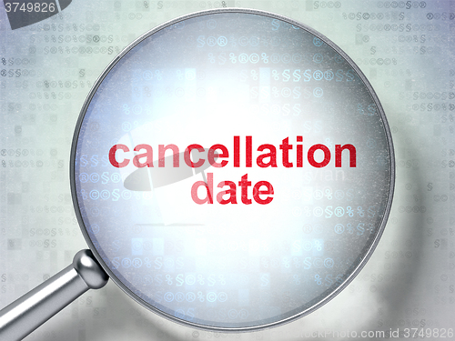 Image of Law concept: Cancellation Date with optical glass