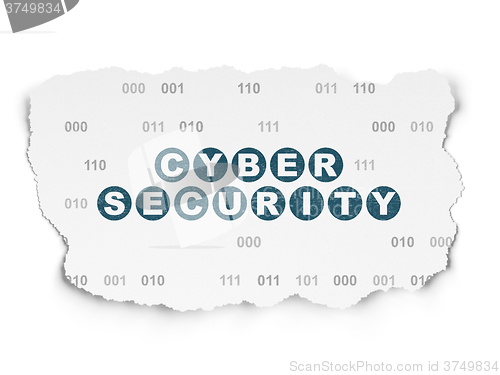 Image of Privacy concept: Cyber Security on Torn Paper background