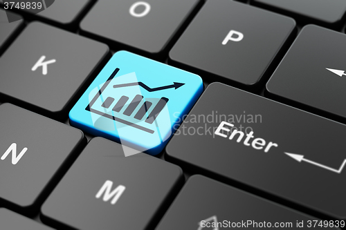 Image of News concept: Growth Graph on computer keyboard background