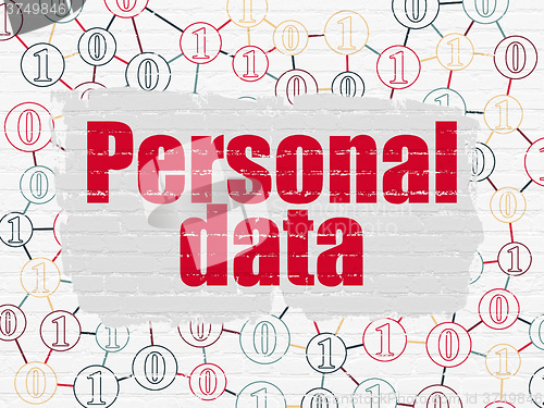 Image of Information concept: Personal Data on wall background