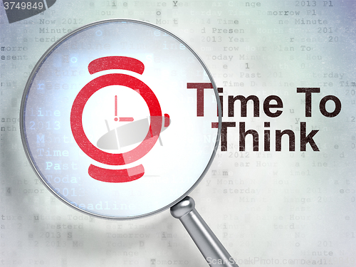 Image of Time concept: Watch and Time To Think with optical glass
