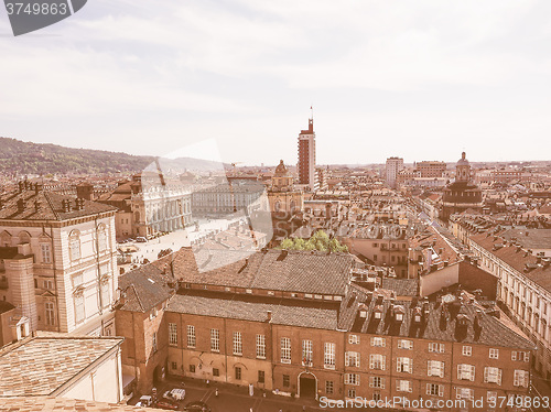 Image of Retro looking Piazza Castello Turin