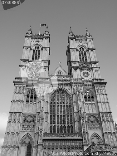 Image of Black and white Westminster Abbey in London