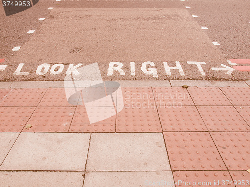Image of  Look Right sign vintage