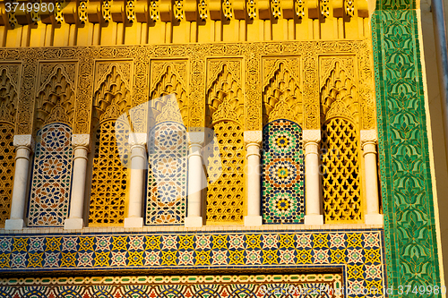 Image of line in morocco   old tile   colorated floor ceramic abstract