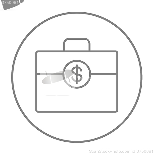 Image of Suitcase with dollar symbol line icon.