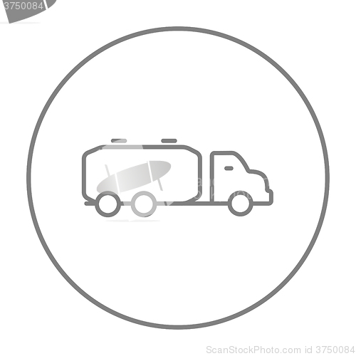 Image of Truck liquid cargo line icon.