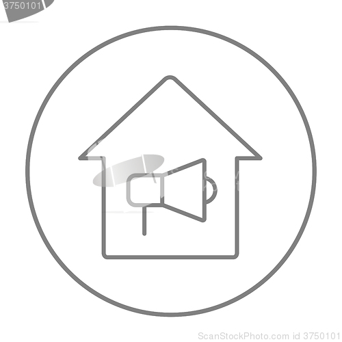 Image of House fire alarm line icon.