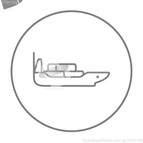 Image of Cargo container ship line icon.