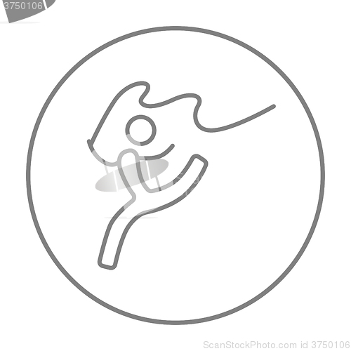 Image of Gymnast with tape line icon.