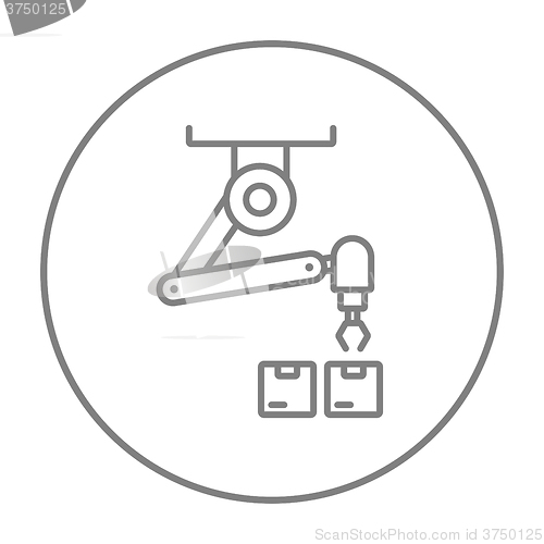 Image of Robotic packaging line icon.