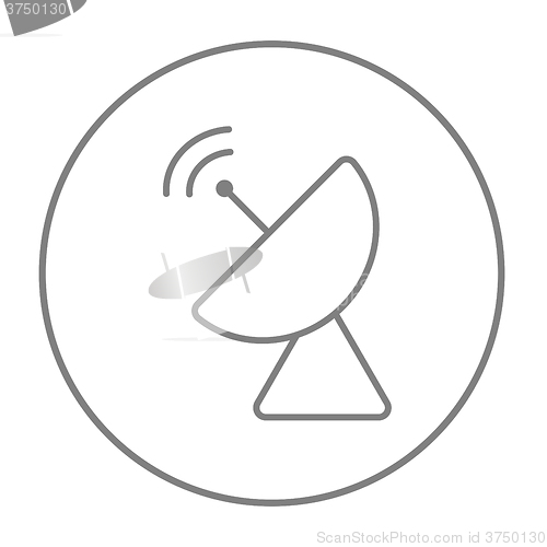 Image of Radar satellite dish line icon.