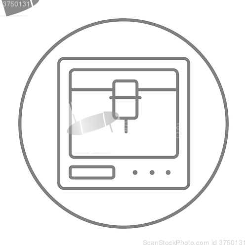 Image of Tree D printing line icon.