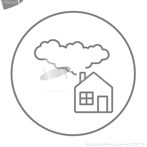 Image of Save energy house line icon.