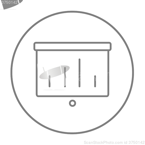 Image of Projector roller screen line icon.