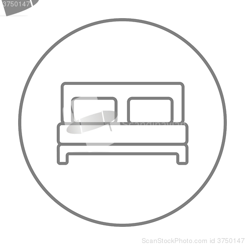 Image of Double bed line icon.