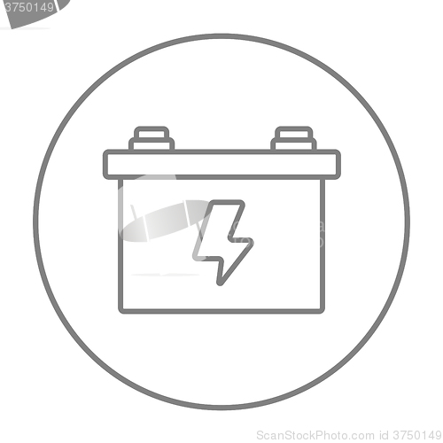 Image of Car battery line icon.