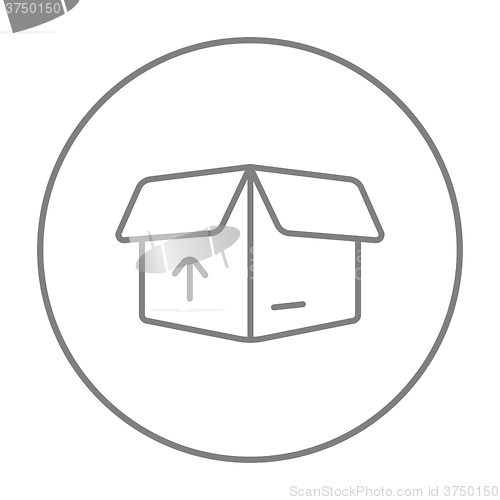 Image of Carton package box line icon.