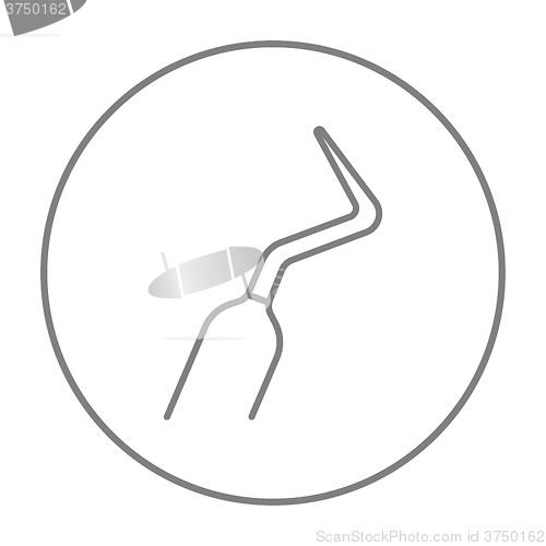 Image of Dental scraper line icon.