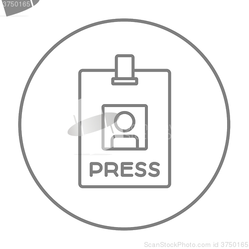 Image of Press pass ID card line icon.