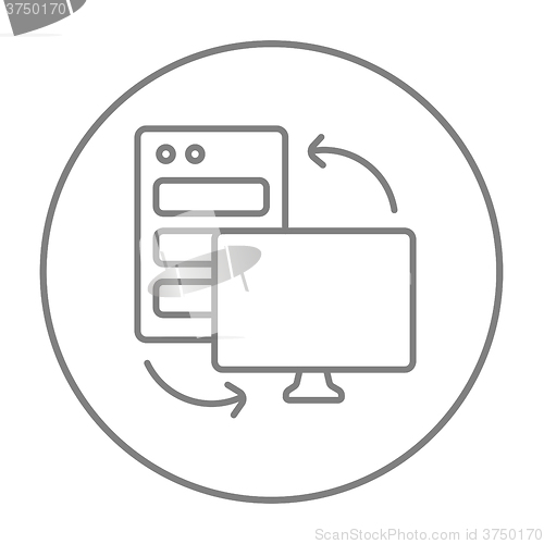 Image of Personal computer set line icon.