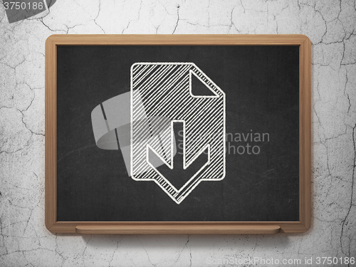 Image of Web development concept: Download on chalkboard background