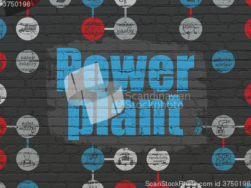 Image of Manufacuring concept: Power Plant on wall background