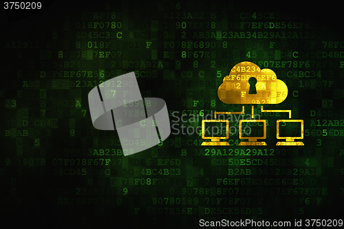 Image of Security concept: Cloud Network on digital background