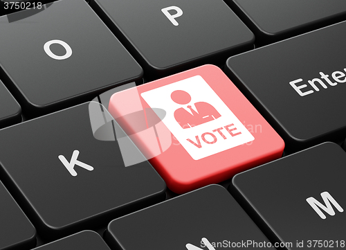 Image of Political concept: Ballot on computer keyboard background