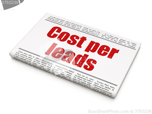 Image of Business concept: newspaper headline Cost Per Leads