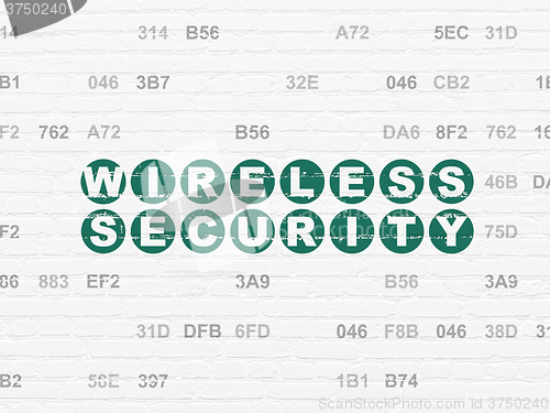 Image of Security concept: Wireless Security on wall background