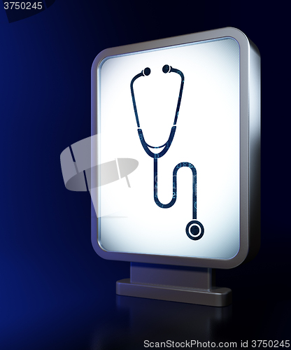 Image of Medicine concept: Stethoscope on billboard background