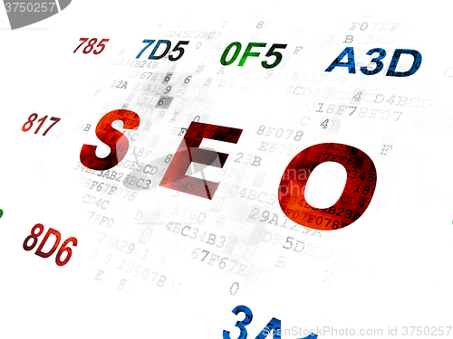 Image of Web development concept: SEO on Digital background