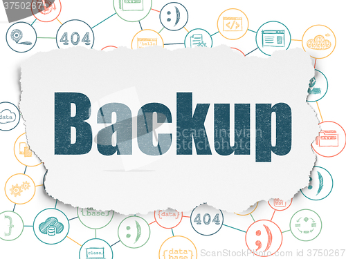 Image of Database concept: Backup on Torn Paper background