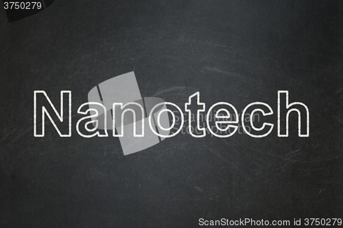 Image of Science concept: Nanotech on chalkboard background