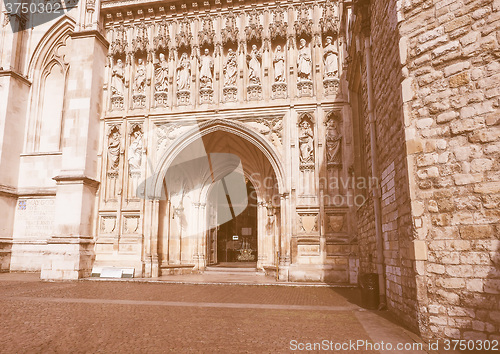 Image of Retro looking Westminster Abbey in London