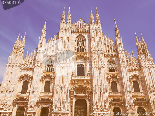 Image of Retro looking Milan cathedral
